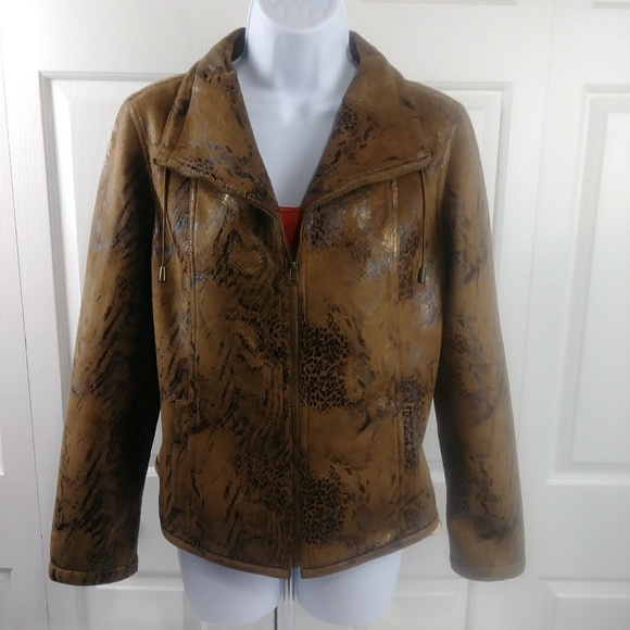 Ruby Rd. Suede-look Animal Print Jacket - Picture 1 of 5